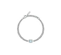 Trussardi Bracciale Doppio Acciaio Zircone Blu T-Design - Bracciale