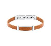 Trussardi Bracciale Uomo in Acciaio, Pelle Naturale, Collezione T-LEATHER