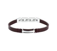 Trussardi Bracciale Uomo in Acciaio, Pelle Naturale, Collezione T-LEATHER