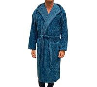 Trussardi Casa Accappatoio Unisex con Cappuccio in Pura Spugna cimata Art. Greyhound monogram (L/XL, Blue)