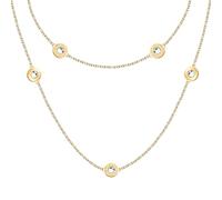 TRUSSARDI Collana Donna in Acciaio, Cristalli, Collezione T-LOGO - TJAXC106