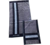 Trussardi Coppia Spugna in Puro Cotone Art. Rows - Grigio