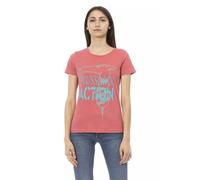 Trussardi, ,Tops ,Donna ,Rosa ,L Elegante Magliette Rosa a Maniche Corte