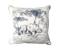 TRUSSARDI HOME 1 CUSCINO ARREDO 40X40 CM "SAFARI BLU'" cotone