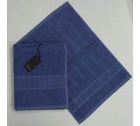 TRUSSARDI HOME SET SPUGNE 2 PEZZI "PROSPERO BLU" PURO COTONE