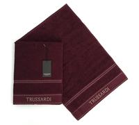 TRUSSARDI HOME SET SPUGNE 2 PEZZI "RIBBON BORDEAUX" PURO COTONE