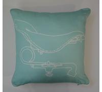 TRUSSARDI HOME1 CUSCINO ARREDO 40X40 CM "VELODROMO ACQUA" tessuto cotone