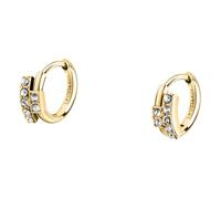 TRUSSARDI Orecchini Donna in Acciaio a Cerchio, Cristalli, Collezione T-LOGO, Regalo Fidanzata - TJAXC87