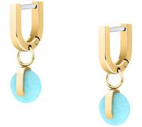 TRUSSARDI Orecchini Donna in Acciaio, Pendente con Pietra Azzurra, Collezione T-ROUND - TJAYF11