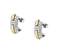 Trussardi Orecchini Rotondi Bicolore Con Cristalli Concept Tjayy10 - Orecchini