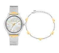 Trussardi Orologio da donna, ora, data, analogico, cinturino in acciaio, collezione City Life Special Pack - R2453170503
