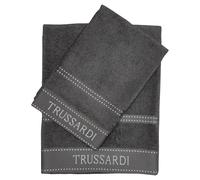 Trussardi Coppia Spugna Set 1+1 Viso e ospite Ribbon - Antracite