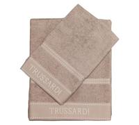 Trussardi Coppia Spugna Set 1+1 Viso e ospite Ribbon - Sabbia