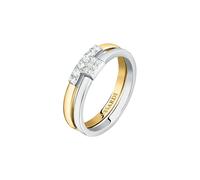 TRUSSARDI T-Logo Anello Donna in Acciaio, Zirconi - TJAXC41012