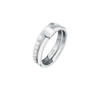 TRUSSARDI T-Logo Anello Donna in Acciaio, Zirconi - TJAXC42012