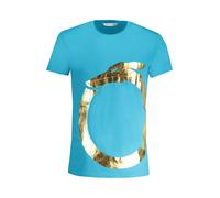 Trussardi, ,Tops ,Uomo ,Blu ,XL Blu Cotone Stampato Logo T-Shirt