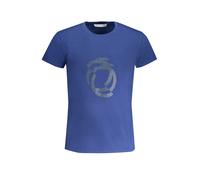 Trussardi - T-Shirt in Cotone Blu con Girocollo - - Tops - Uomo - Blu - XL