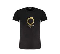 TRUSSARDI T-Shirt Uomo Manica Corta Girocollo con Logo Stampato Puro Cotone Articolo TRU2MTS03, 06 Black/Gold, S