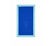 Trussardi Telo mare o piscina, realizzato in microspugna di cotone con bordo applicato e logo jacquard nella trama, mis. 95x180 cm, art. LEVRIERO (Ciano)