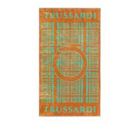 Trussardi Telo mare o piscina, realizzato in spugna di cotone 100% con effetto velour, mis. 95x180 cm, art. Logo mania col. orange
