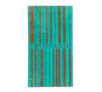 Trussardi Telo mare o piscina, realizzato in spugna di cotone 100% con effetto velour, mis. 95x180 cm, art. Logo line col. brown