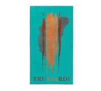 Trussardi Telo mare o piscina, realizzato in spugna di cotone 100% con effetto velour, mis. 95x180 cm, art. Brushed col. smeraldo