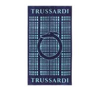 Trussardi Telo mare o piscina, realizzato in spugna di cotone 100% con effetto velour, mis. 95x180 cm, art. Logo mania col. blue