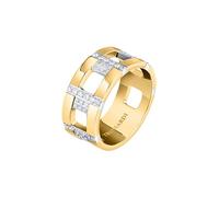 Trussardi TJAXC38012 - Anello da donna in acciaio, con logo T, acciaio, Cristallo
