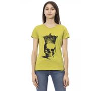 Trussardi, ,Tops ,Donna ,Verde ,XL T-shirt Verde Elegante con Stampa Frontale Unica