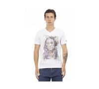 Trussardi, ,Tops ,Uomo ,Bianco ,M Action Magliette Uomo Bianca in Cotone con Scollo a V