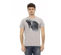 Trussardi, ,Tops ,Uomo ,Grigio ,S Elegante Magliette Grigia Collo Rotondo
