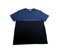 Trussardi, ,Tops ,Uomo ,Nero ,M Blu Bicolore con Stampa Logo T-shirt