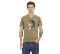 Trussardi, ,Tops ,Uomo ,Verde ,L Elegante T-shirt Verde con Scollo a V