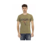 Trussardi, ,Tops ,Uomo ,Verde ,M Elegante maglietta verde artistica