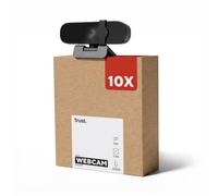 Trust 10 Pezzi Oran 1080p Webcam PC con Filtro Privacy, Fuoco Fisso, Nero | 30 FPS, Web Camera PC USB con Microfono, Videocamera Full HD per Laptop Desktop Mac Windows Zoom Teams, Confezione da 10