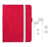 Trust 19107 Custodia Protettiva, Modello Premium per Ipad, Supporto Visualizzazione Integrato, Cuffie Intrauricolari Con Microfono, Rosso/Bianco