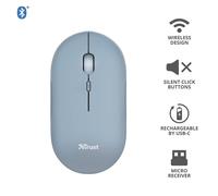 Trust Puck mouse Ambidestro RF senza fili + Bluetooth 1600 DPI