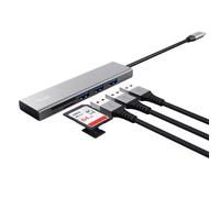 TRUST - 24191 - Hub USB-C veloce e lettore di schede - 3 porte - argento - Trust - 98469 - Conf. da 1 Pz. - 24191