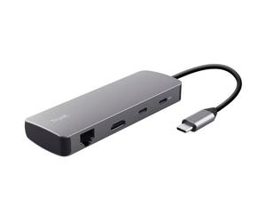 Trust Adattatore Daily 8in1 Multiport AD Colore Grigio