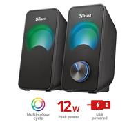 Trust Arys Compact RGB 2.0 Set Altoparlanti LED Illuminato, 12 W, Nero