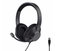 Trust Ayda Max USB Cuffie con Microfono ENC Cancellazione del Rumore, Auricolari con Filo 1,80 m, Mic Noise Cancelling, 85% Plastica Riciclata, Headphones Over-Ear Cablato per PC Laptop Mac, Nero