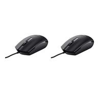Trust Basi Mouse con Filo USB, 1200 DPI, Plug & Play, Sensore Ottico, 3 Pulsanti, Cavo USB 1,6 m, per Mano Sinistra e Destra, Mouse Cablato per Portatile, Macbook, Lenovo, Dell - Nero