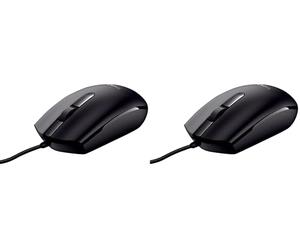 Trust Basi Mouse con Filo USB, 1200 DPI, Plug & Play, Sensore Ottico, 3 Pulsanti, Cavo USB 1,6 m, per Mano Sinistra e Destra, Mouse Cablato per Portatile, Macbook, Lenovo, Dell - Nero