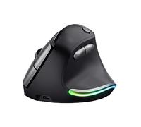 Trust Bayo Mouse Verticale Ricaricabile, Ridurre la Tensione del Braccio e del Polso, Sostenibile, RF 2.4 GHz, 800-4200 DPI, 6 Pulsanti, Ergonomico Wireless per PC, Laptop, Mac, Nero