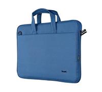 Trust Bologna Slim Eco Borsa per Laptop fino a 16", Borsa per Laptop Sostenibile in Plastica Riciclata, con Tracolla, Custodia per Viaggio, Lavoro, Ufficio, Scuola - Blu
