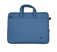 Trust Bologna Slim Eco Borsa per Laptop fino a 16", Borsa per Laptop Sostenibile in Plastica Riciclata, con Tracolla, Custodia per Viaggio, Lavoro, Ufficio, Scuola - Blu
