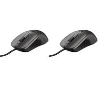 Trust Carve Mouse USB con Filo (3 Pulsanti e Rotella per lo Scrolling, 1200 DPI, Adatto a Utenti Sia Destri che Mancini, PC Portatile/Computer) Nero (Confezione da 2)