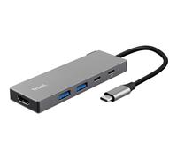 Trust 26062 Dalyx Hub combinato USB Grigio