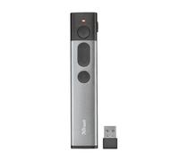 Trust Kazun Dispositivo per Presentazioni Wireless, Design Moderno Ultrasottile, Portata del Segnale Wireless 30 metri, 4 Funzioni PowerPoint, Porta USB, Windows 10, 11, Grigio