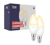 Trust E14 Lampadina Smart LED, Luce Bianca Fredda e Calda, 2 Pezzi | Dimmerabile, Compatibile con Alexa e Google Nest, Hub non Necessario, 2.4GHz WiFi